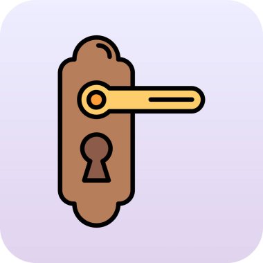 kapı kilidi vektör çizgisi simgesi tasarımı, düzenlenebilir vuruş.