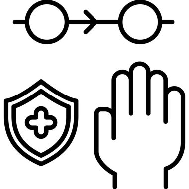 Koruma elleri simgeyi korur, taslak biçimi