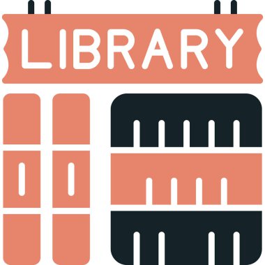 Kütüphane. Web simgesi basit illüstrasyon