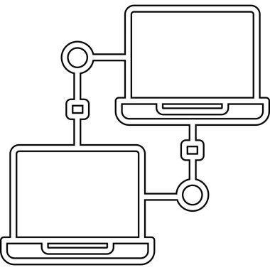 Bağlantı vektörü illüstrasyon tasarımı olan dizüstü bilgisayar
