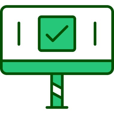 Yeşil ve mavi işaretli bir vektör çizelgesi