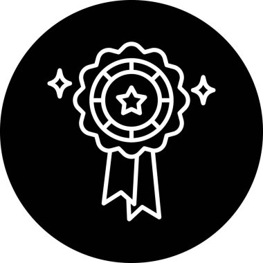 Ödül rozeti ikonu. Beyaz arkaplanda izole edilmiş web tasarımı için özet ödül vektör simgesi