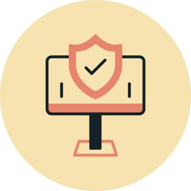 Bir kalkan simgesinin vektör illüstrasyonu