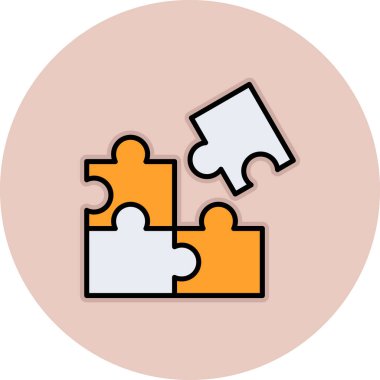 bulmaca parçası düz simgesi, illüstrasyon vektör