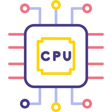 İşlemci. Web simgesi vektör illüstrasyonu