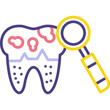 Diş sağlığı ikonu düz stil