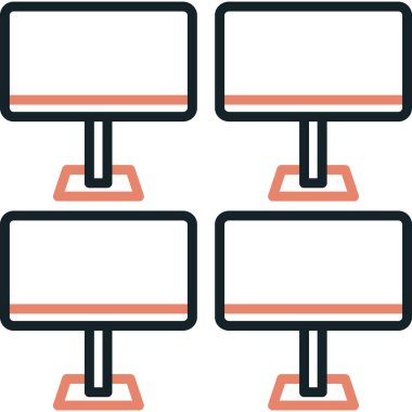 Bilgisayar ekranı. Web simgesi basit illüstrasyon