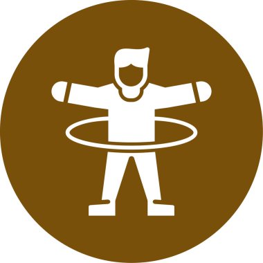 Yuvarlak kahverengi ikonlu adam. Düz renk tasarımı. vektör pictogram.