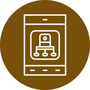 Benzersiz Mobil Vektör Kabartma Simgesi