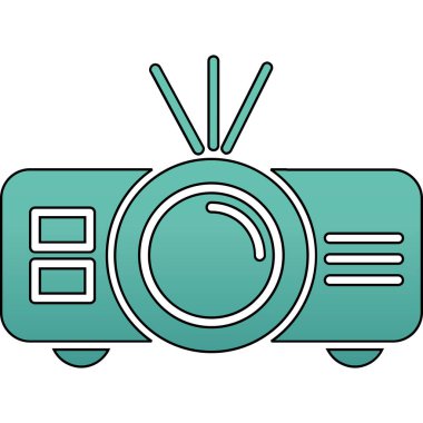 Televizyon ikonu. Web için TV vektör simgelerinin özet çizimi