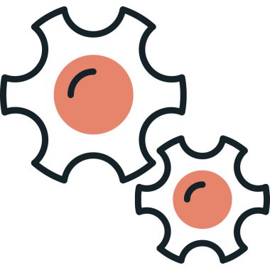 vites ve tekerlek simgesi, vektör illüstrasyonu