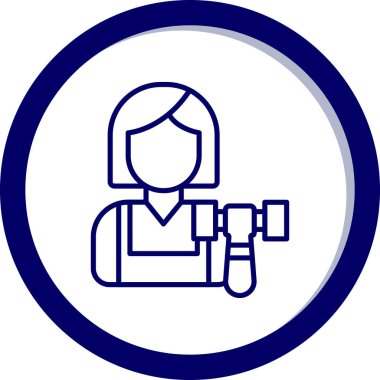 Tornavida ve anahtar simgesi olan kadın, vektör illüstrasyonu