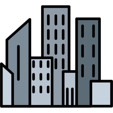 Bina. Web simgesi basit illüstrasyon