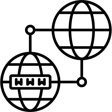 ağ genel internet simgesi ana hatlar biçiminde