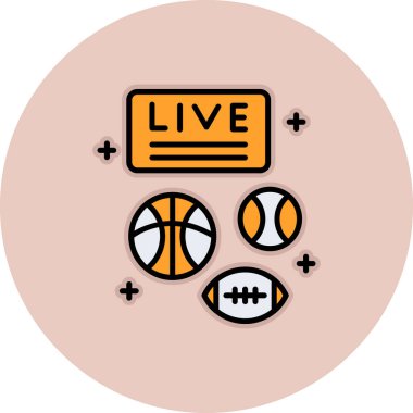 Düz dizaynlı canlı spor ikonu. beyaz arkaplan vektör illüstrasyonu