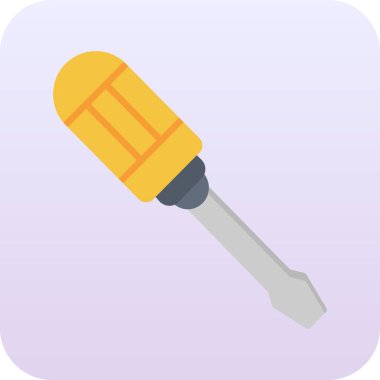 Tornavida düz simgesi, vektör illüstrasyonu