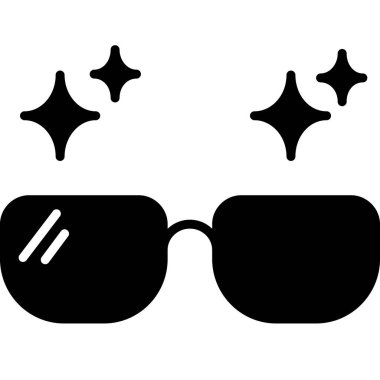 gözlük simgesi, vektör en iyi düz simge