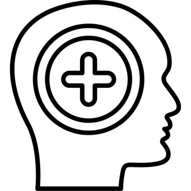 beyin ikonu vektör illüstrasyonu