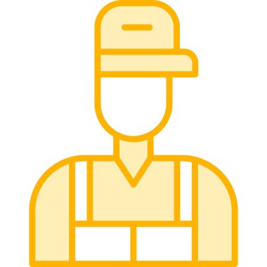 Ana hatları doldurulmuş inşaat mühendisi simgesi