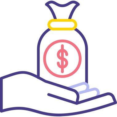 Para için. Web simgesi basit illüstrasyon