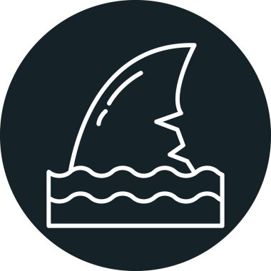 Köpekbalığı simgesi vektör illüstrasyonu