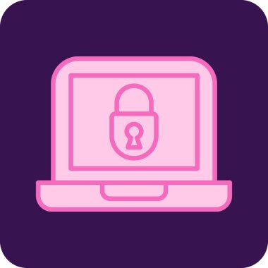 Bilgisayar Kilidi simgesi, vektör illüstrasyonu