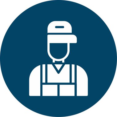 İşçi simgesi soyut arkaplan grubunda izole edildi