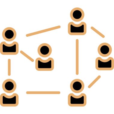 Noktalarla bağlantılı ağ insanları. vektör illüstrasyonu