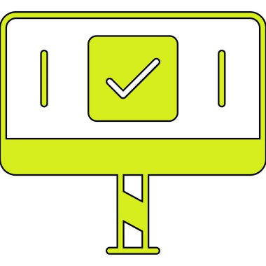 Yeşil bir işaretin vektör illüstrasyonu