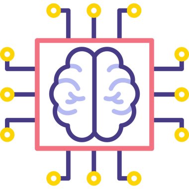 beyin ikonu vektör illüstrasyonu