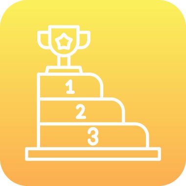 Şeffaf bir arkaplanda podyum vektör çizimi. Birinci kalite semboller. Altın ve grafik tasarımı için vektör simgesi.