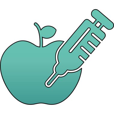 Elma ve termometre simgesi. vektör illüstrasyonu