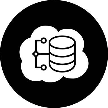 bulut veritabanı vektör çizgisi simgesi