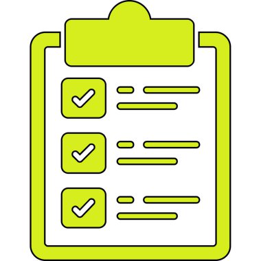 Yumuşak mavi arkaplanda izole edilmiş trend düz biçimli kontrol listesi simgesi