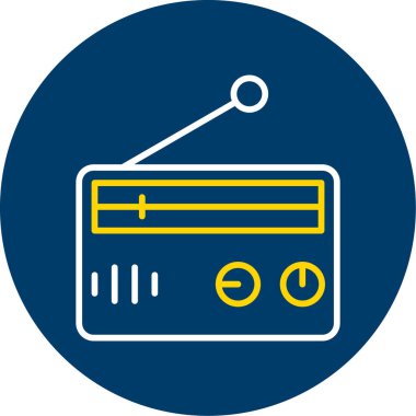 Radyo. Web simgesi basit illüstrasyon