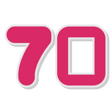 70. Yıldönümü Sancak Vektör Çizimi Tasarımı