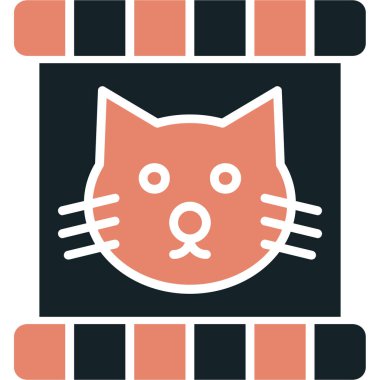 Hayvan kedi simgesi taslak biçiminde