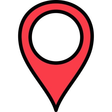 pin haritası simgesi, vektör illüstrasyonu beyaz arkaplanda izole edildi