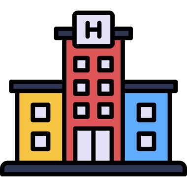 Otel simgesi vektör illüstrasyonu