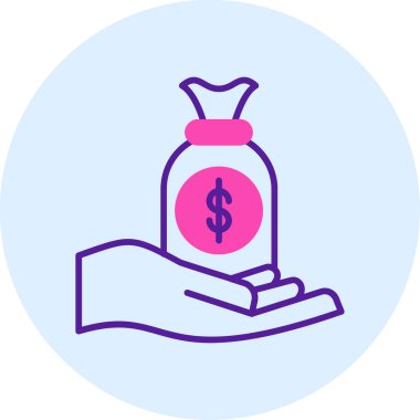 Para için. Web simgesi basit illüstrasyon