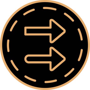 ok sağ yön simgesi - taslak biçimi