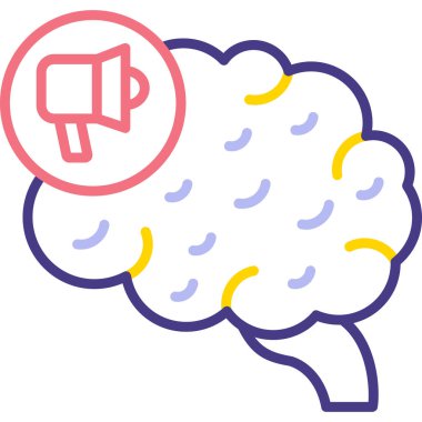 vektör beyin simgesi, basit illüstrasyon