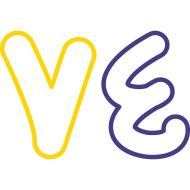 Bir çizgi film karakterinden V harfinin vektör illüstrasyonu