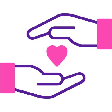 Kalp ikonu vektör illüstrasyonu