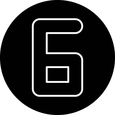 6 numaralı glyph vektör simgesi tasarımı