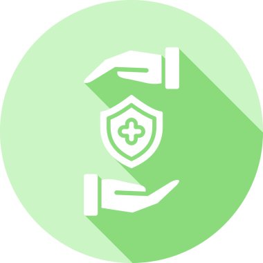 Bir haçın yeşil ve beyaz ikonunun vektör çizimi