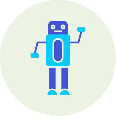 robot. Web simgesi basit illüstrasyon