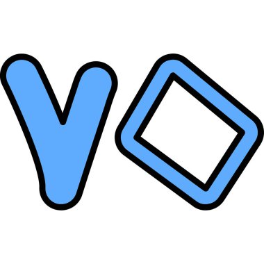 çizgi film doodle harf v