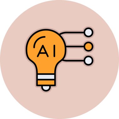 yapay zeka renk simgesi, vektör illüstrasyonu