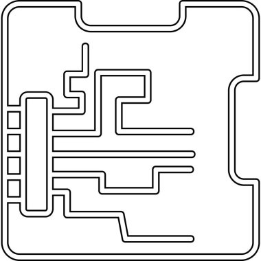 çip simgesi ve vektör illüstrasyonu beyaz arkaplanda izole edildi